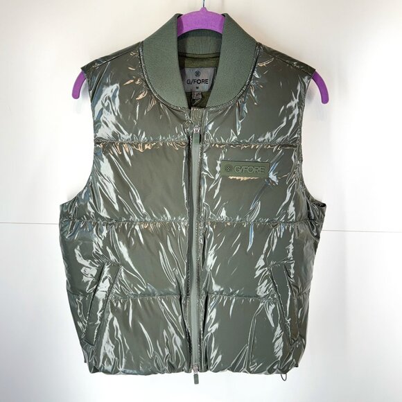 NWT G/FORE Circle G’s Coated Nylon Puffer Vest in Isle Green - Picture 2 of 11